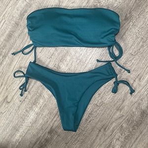 👙Green bikini set, strapless, size S